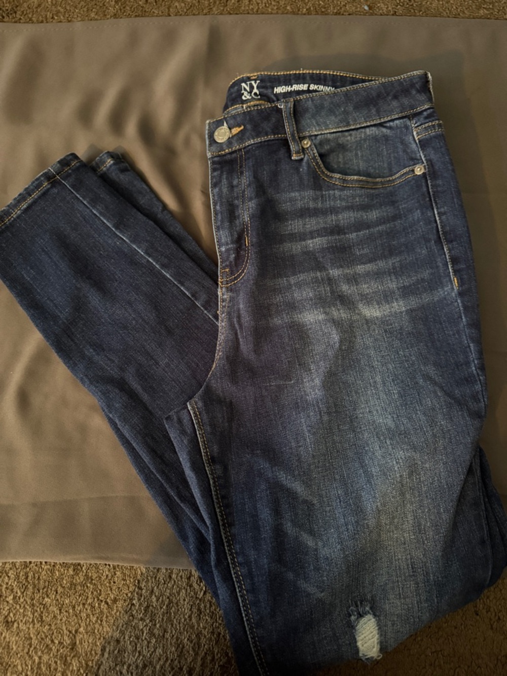 New York & Company Women’s Dark Blue High-Rise Skinny Jeans